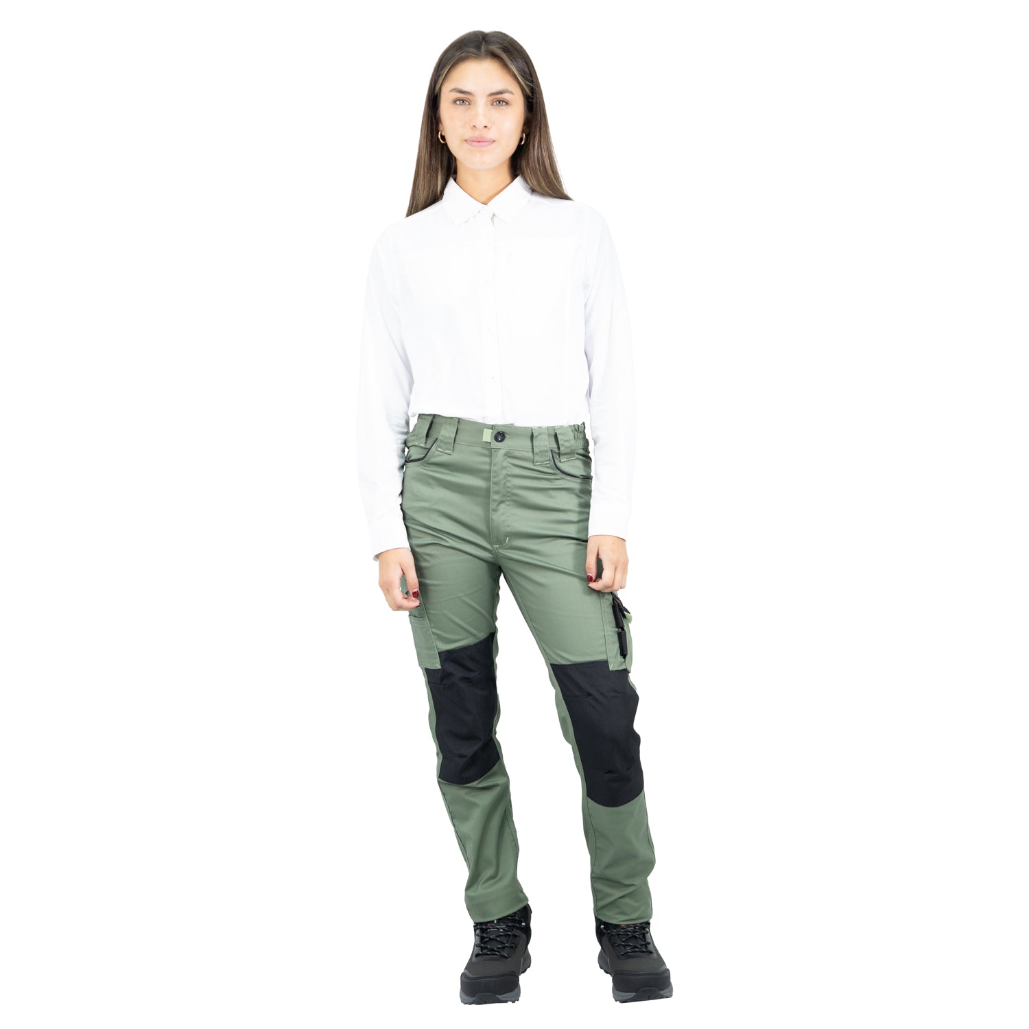 PANTALÓN CARGO HW DAKOTA SPANDEX MUJER VERDE OLIVA