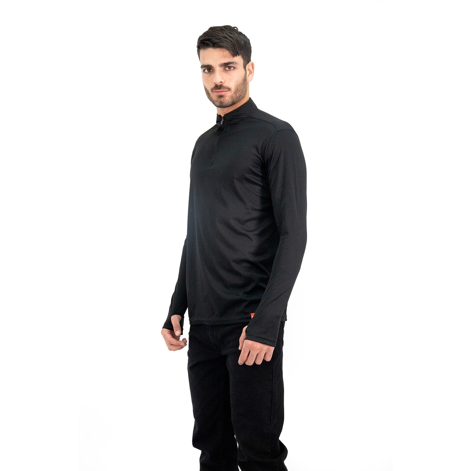Polera Quebec Half-Zip Negro Hombre
