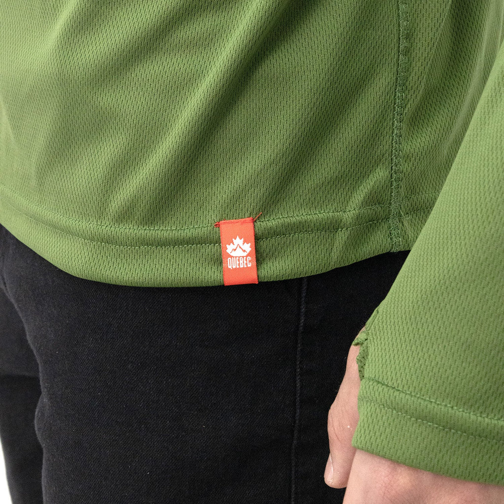 Polera Quebec Half-Zip Verde Oliva Hombre