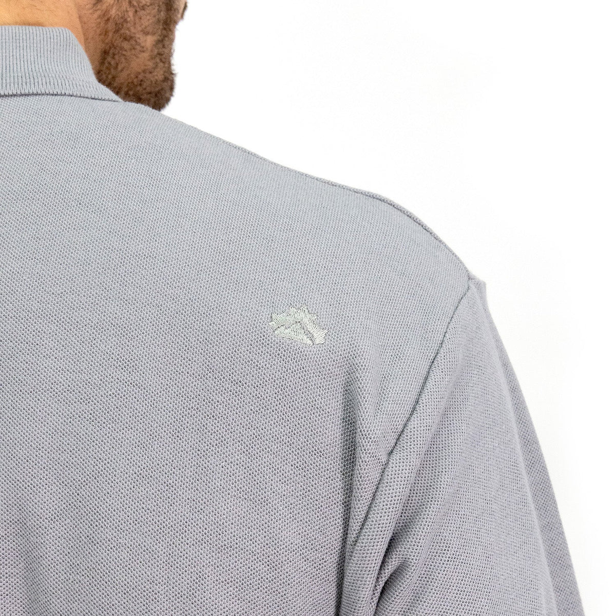 Polera Pique Quebec Manga Larga Gris Hombre