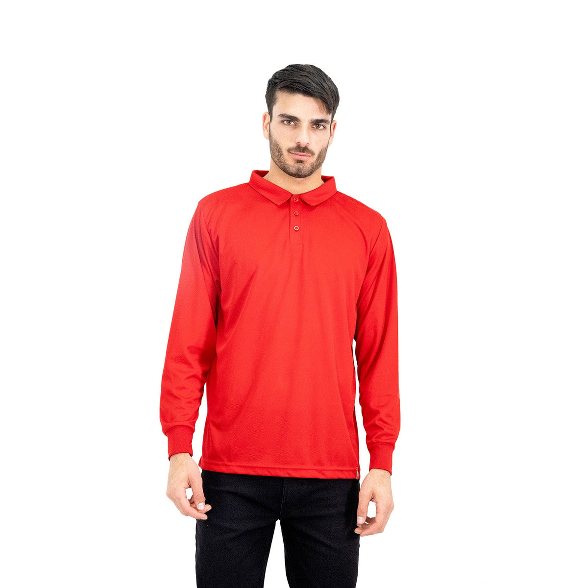 Polera Cooldry Quebec Manga Larga Rojo Hombre