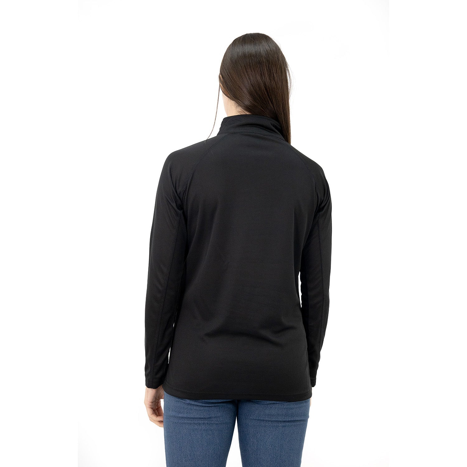 Polera Quebec Half-Zip Negro Mujer