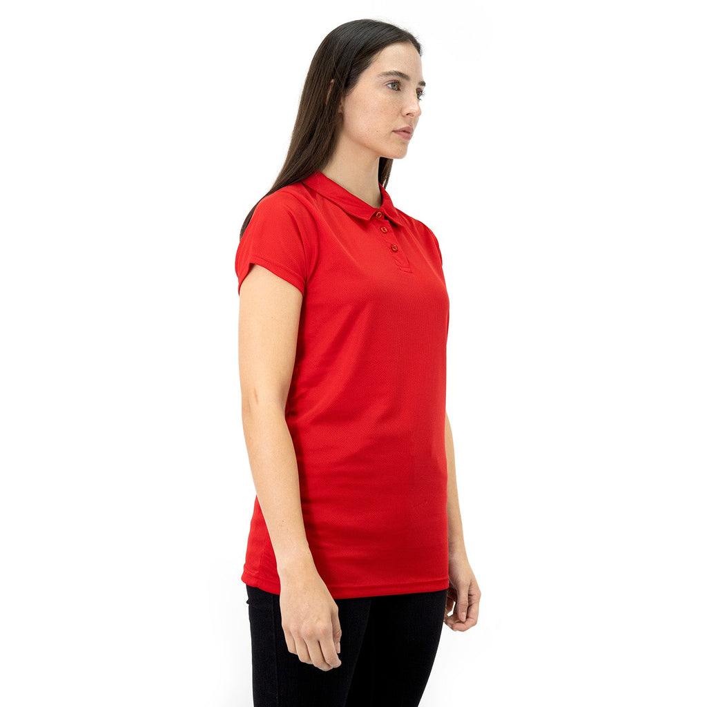 Polera Cooldry Quebec Manga Corta Rojo Mujer