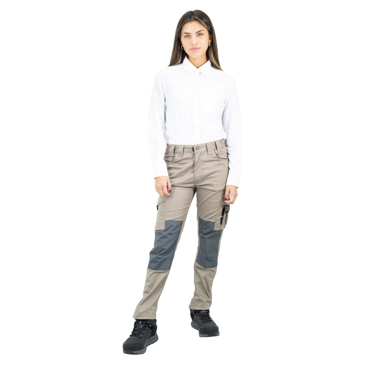PANTALÓN CARGO HW DAKOTA SPANDEX CAFE MUJER