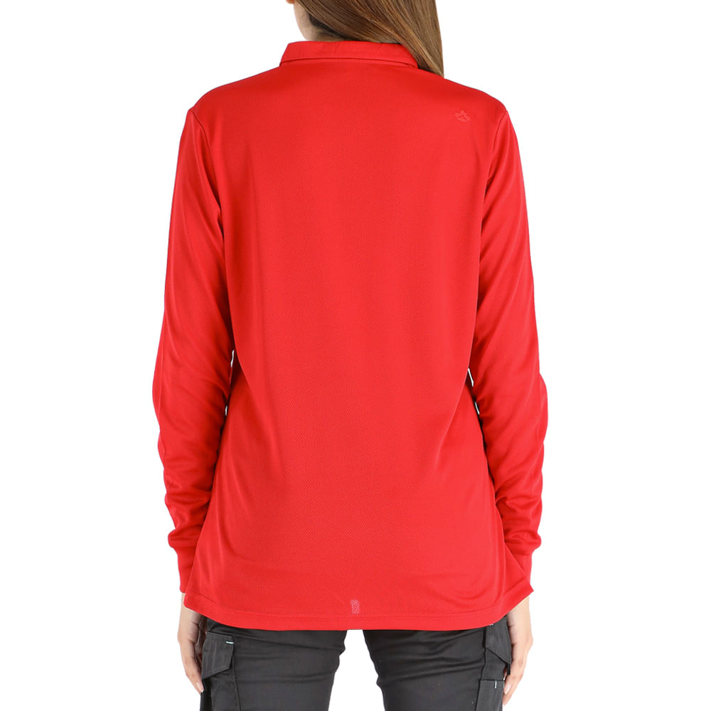 Polera Cooldry Quebec Manga Corta Rojo Mujer
