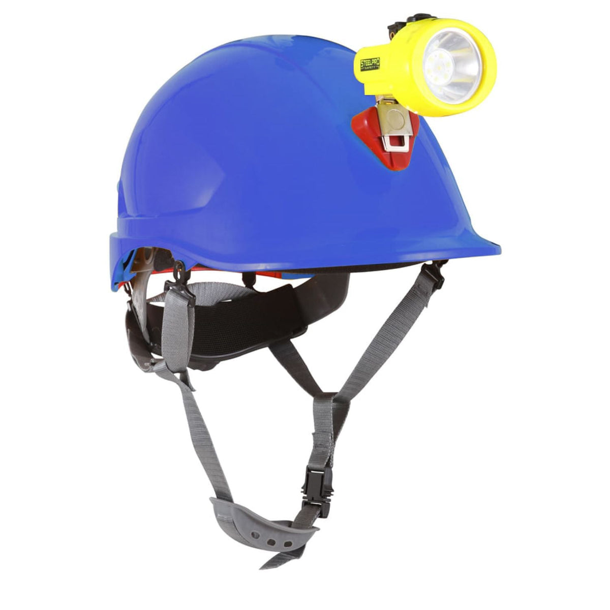 CASCO STEELPRO ABS MTA AZUL CON PORTALÁMPARA FULL