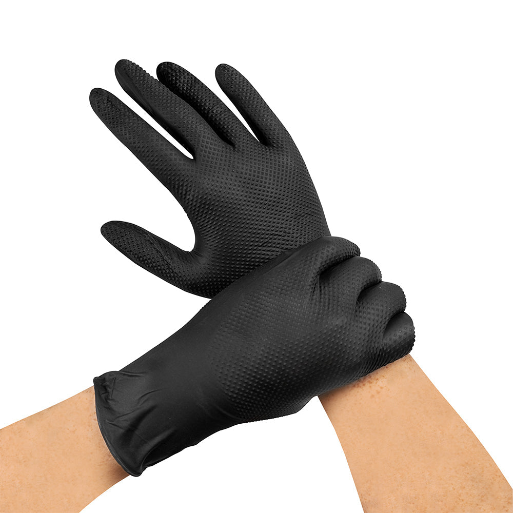 Guante nitrilo texturizado Negro 8gr Steelpro Raven 100uds