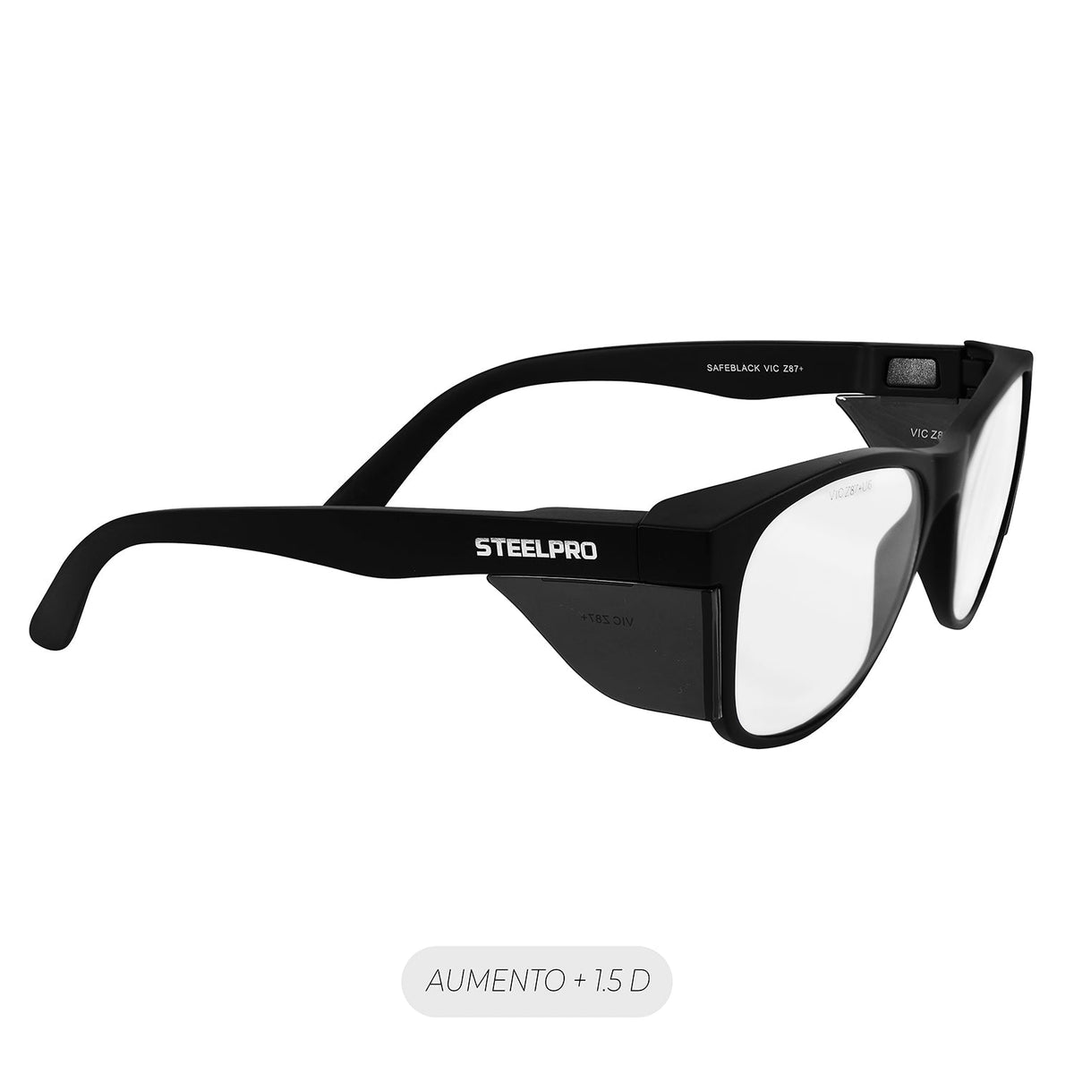 Lente Seguridad Safeblack Claro Full Reader +1.5D Steelpro