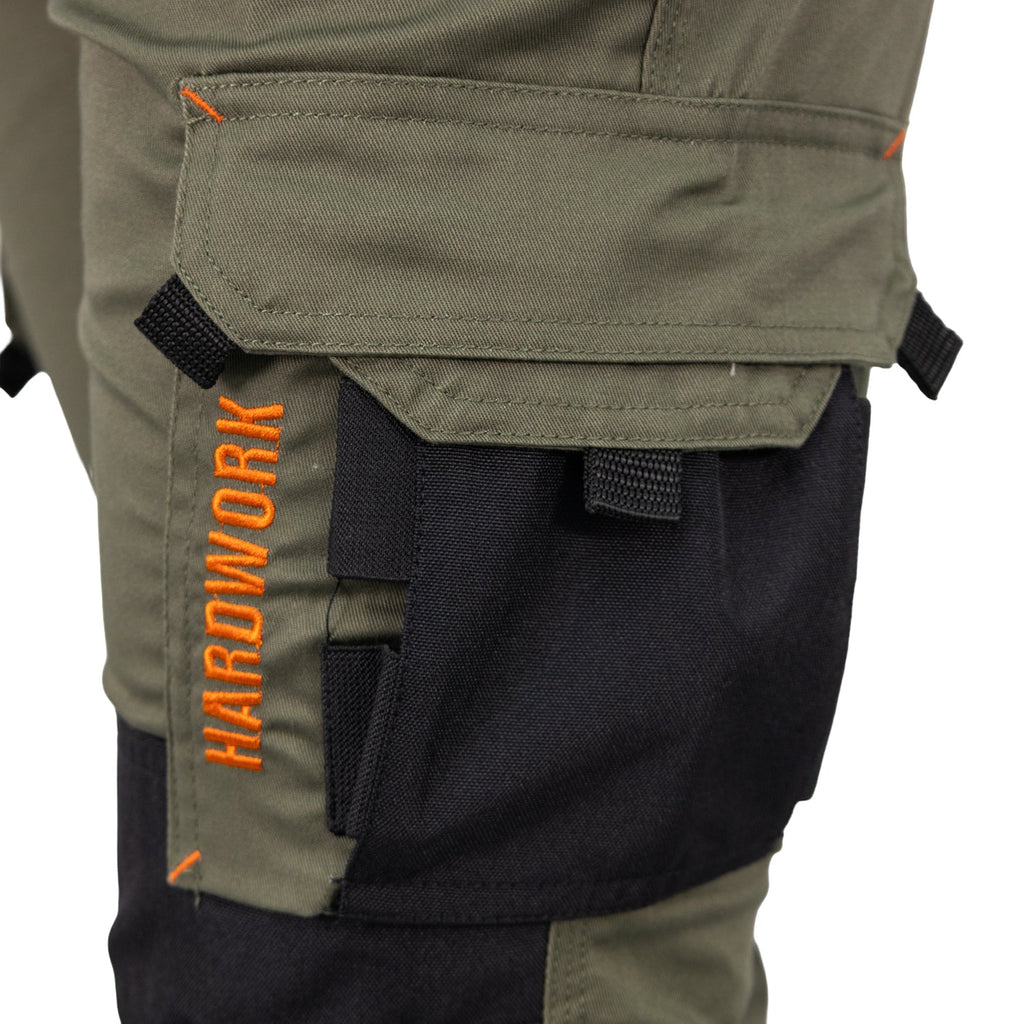 PANTALÓN CARGO HW DAKOTA SPANDEX VERDE OLIVA