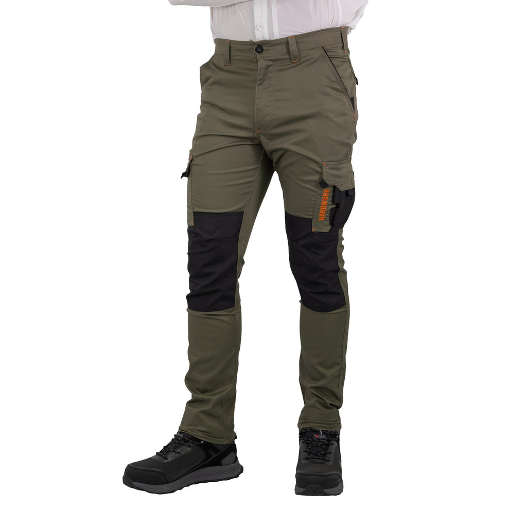 PANTALÓN CARGO HW DAKOTA SPANDEX VERDE OLIVA