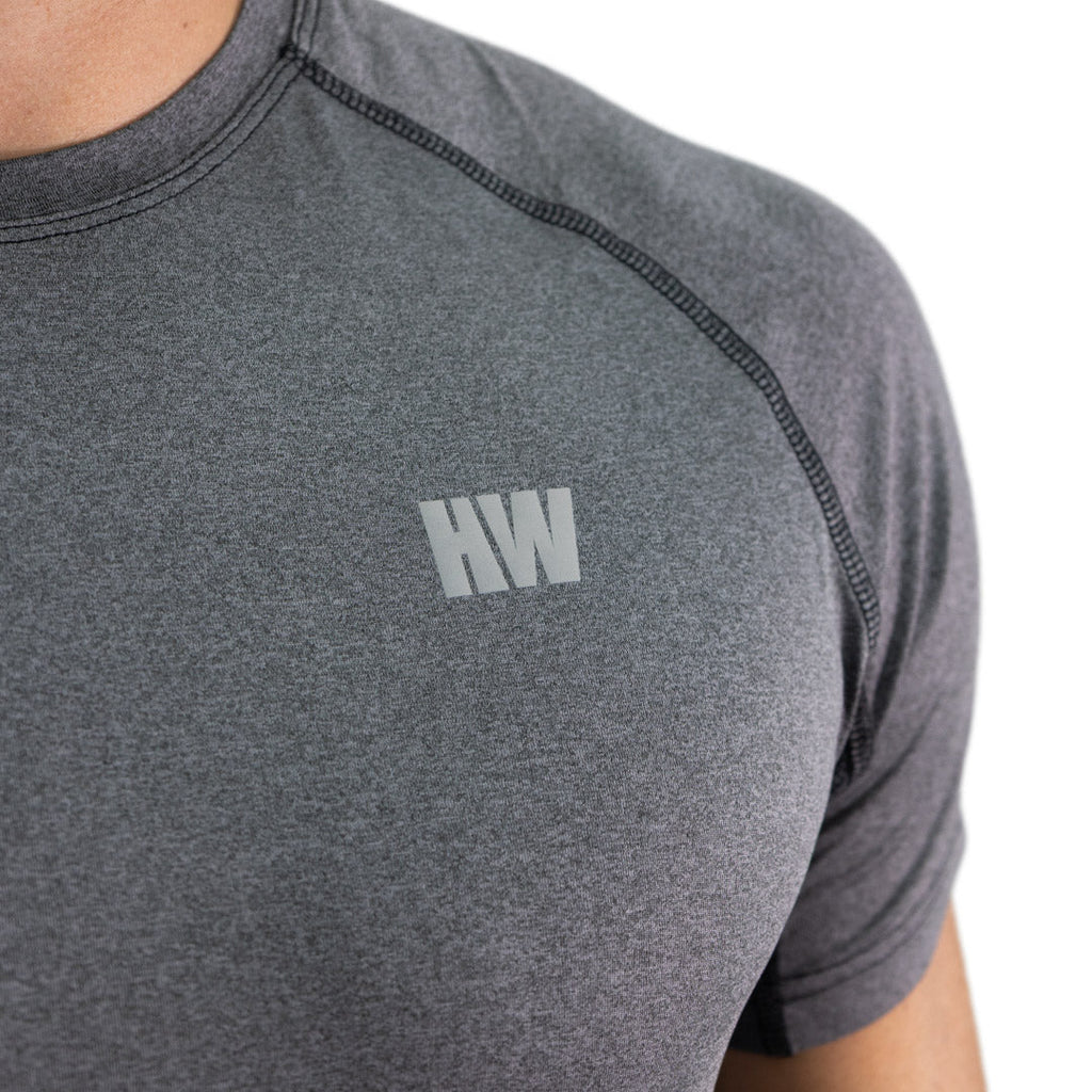 Polera Dry Fit HW SPX Manga Corta Hombre Carbon Grey
