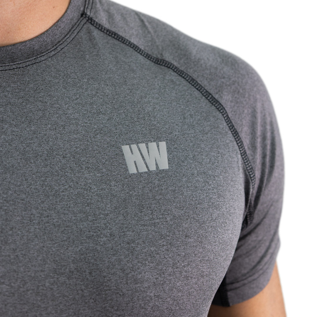 Polera Dry Fit HW SPX Manga Corta Hombre Carbon Grey
