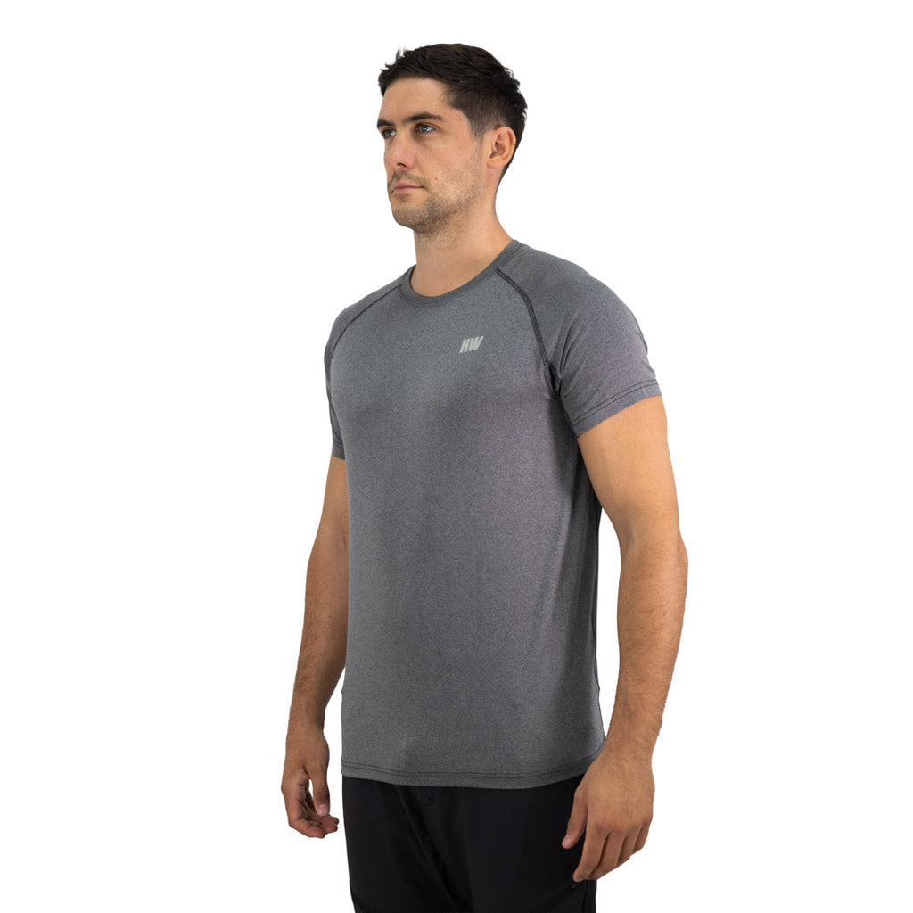 Polera Dry Fit HW SPX Manga Corta Hombre Carbon Grey