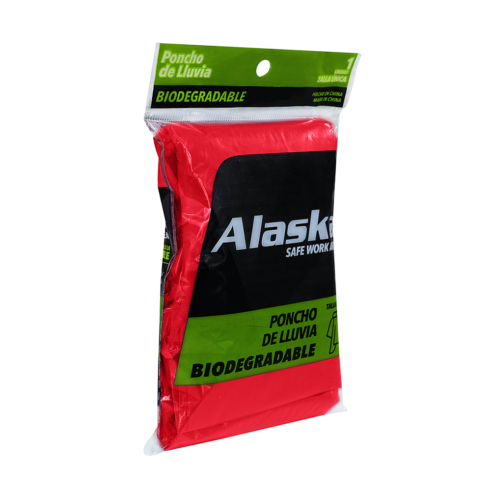 Poncho de emergencia biodegradable Alaska Rojo